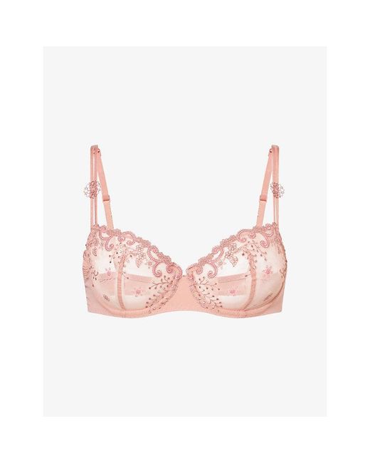 Simone Perele Pink Delice Half-Cup Stretch-Woven Bra