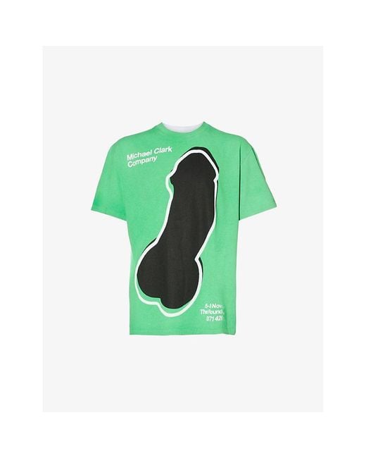 J.W. Anderson Green Michael Clark X Penis Cotton-jersey T-shirt for men