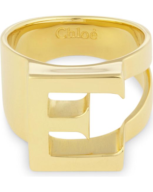 Chloé Metallic Alphabet E Ring