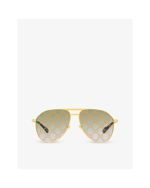 Gucci Metallic Gc001938 GG1220S Pilot-frame Polyamide Sunglasses