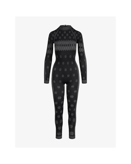 Skims Black First Layers Turtleneck Thermal Catsuit