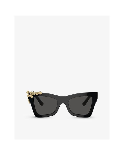 Dolce & Gabbana Gray Dg4434 Cat-eye Frame Acetate Sunglasses