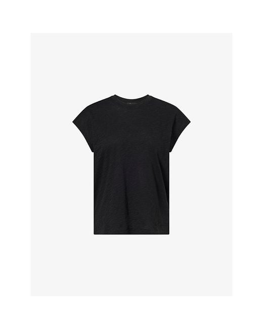 Theory Black Bind Boxy-Fit Cotton Top