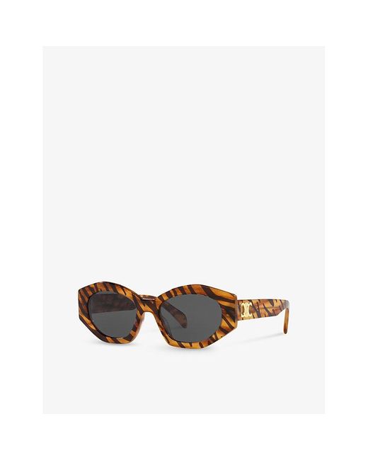 Céline Black Cl40238u Oval-frame Acetate Sunglasses