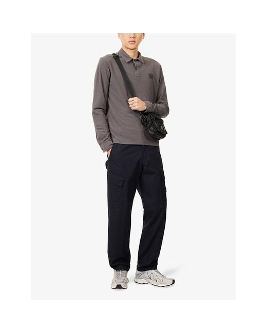 Stone Island Blue Ghost Waterproof Cotton-Canvas Trousers for men