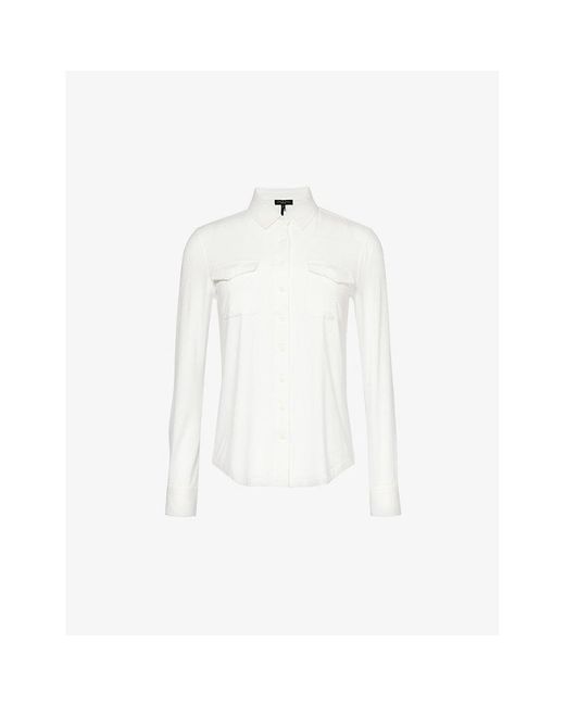 Rag & Bone White Luca Textured-weave Slim-fit Stretch-woven Shirt