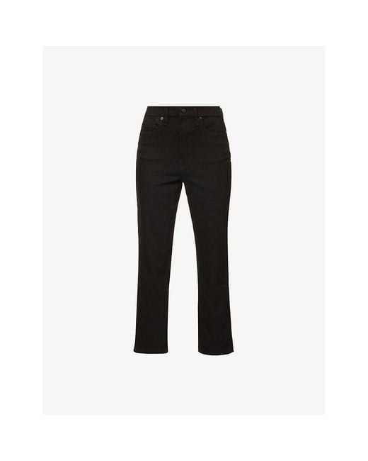 GOOD AMERICAN Black Good Curve Straight-Leg Mid-Rise Stretch-Denim Jeans
