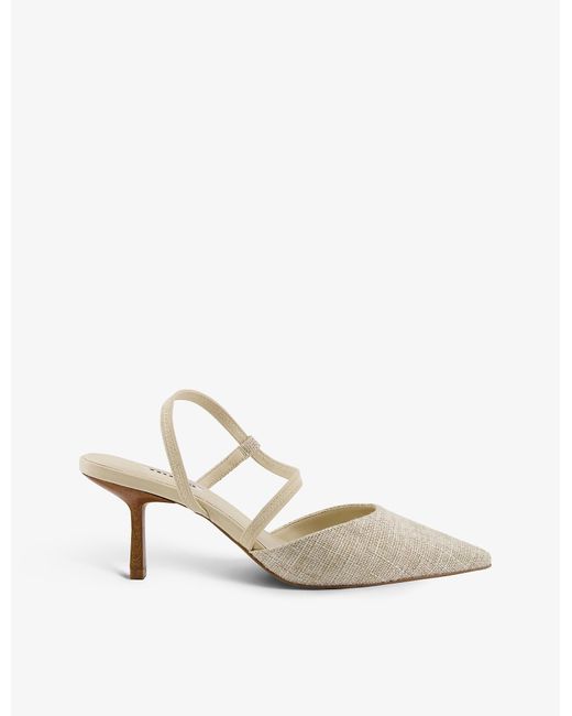 Dune Natural Colombia Pointed-toe Woven Courts