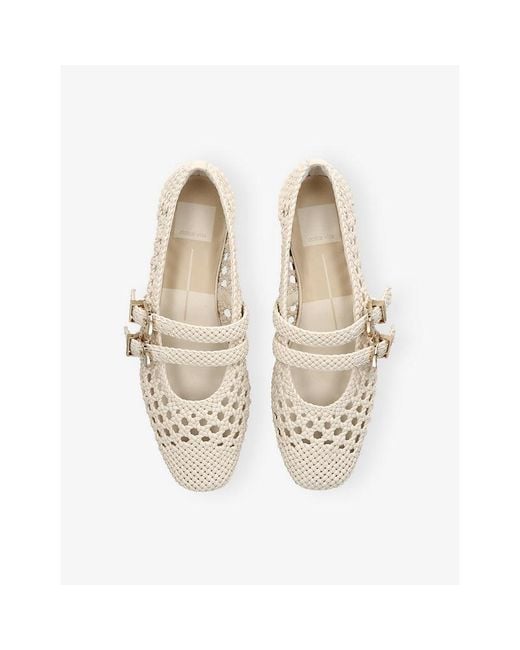 Dolce Vita Natural Baylee Grommet Leather Ballet Flats