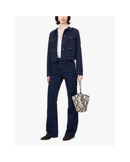 PAIGE Blue Stevie 34' Bootcut High-Rise Denim Jeans