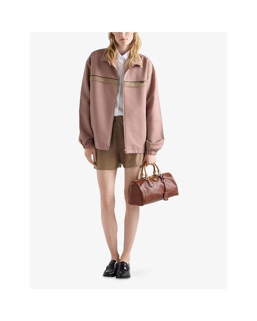 Prada Brown Large Leather Top Handle Bag