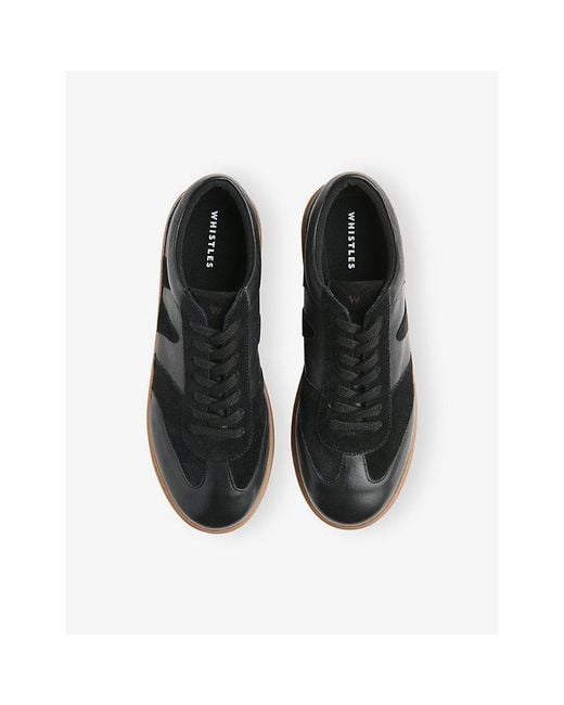 Whistles Black Suede And Leather Trainers