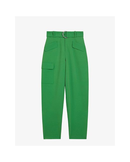 Ted Baker Green Gracieh High-rise Stretch-woven Trousers