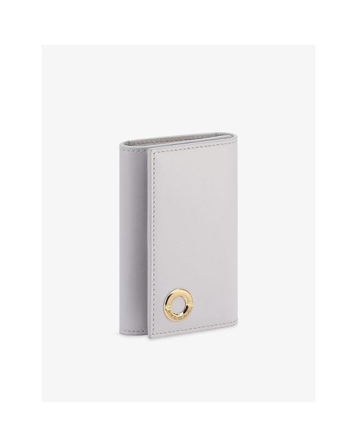 BVLGARI White Roma Leather Key Holder