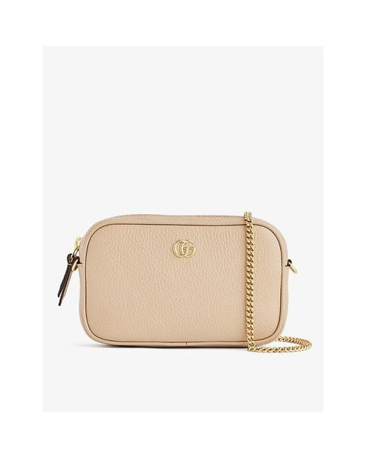 Gucci Natural Marmont Mini Leather Cross-body Bag
