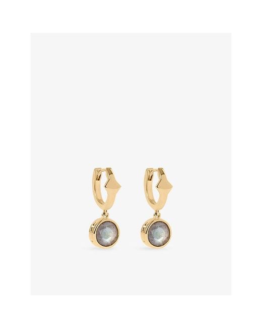 Astley Clarke Metallic Luna 18Ct- Plated Sterling- And Labradorite Huggie Earrings