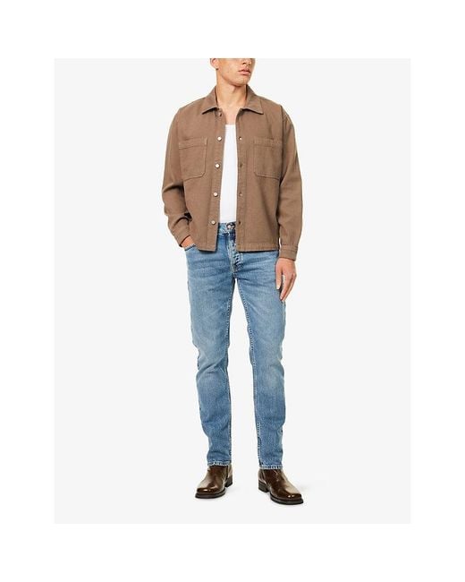 Nudie Jeans Blue Solid Ollie Straight-Leg Denim Jeans for men
