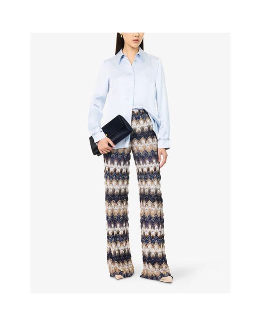 Missoni Multicolor Straight-Leg Raschel-Lace Knitted Trousers