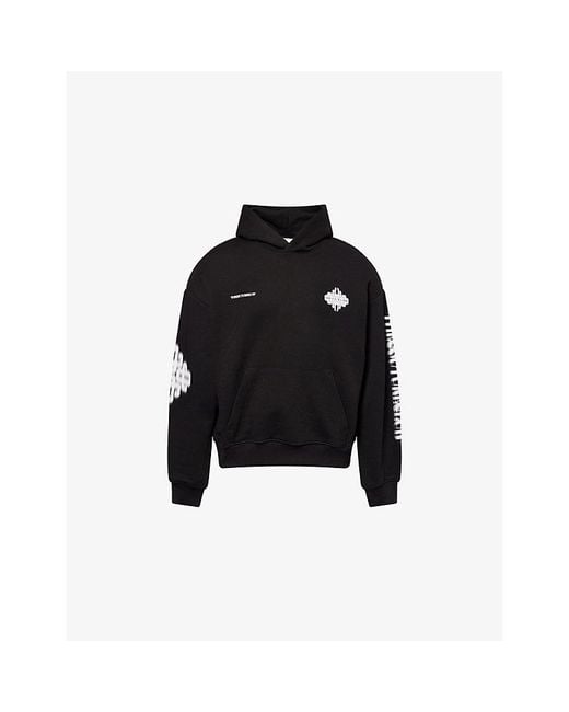 The Couture Club Black Motion Blurred-Emblem Cotton-Jersey Hoodie for men