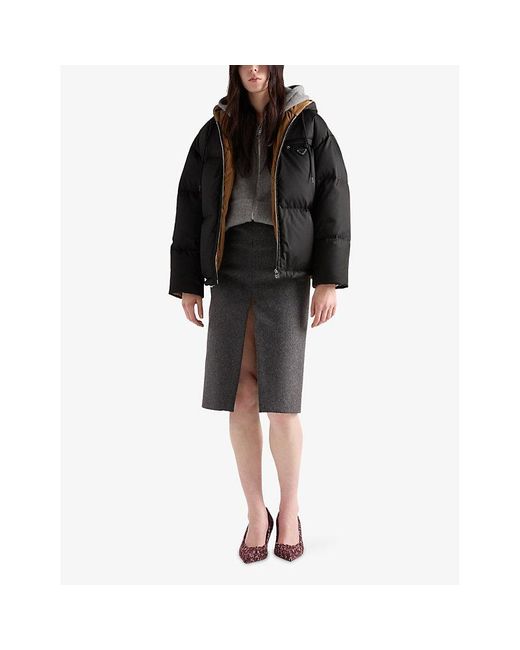 Prada Black Re-Nylon Padded Shell-Down Jacket