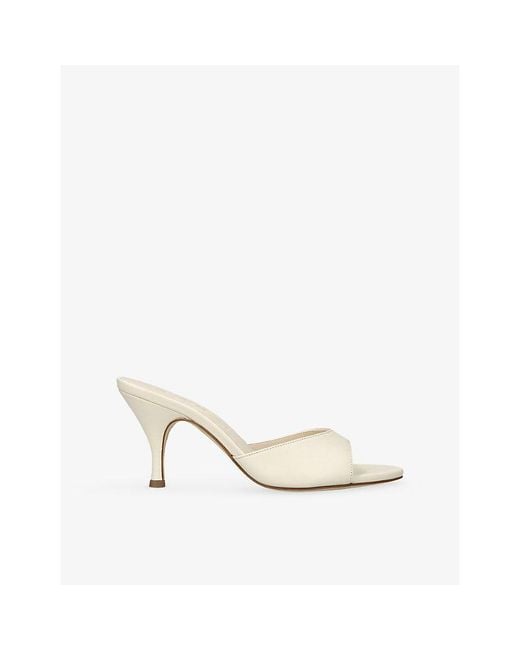 Aeyde White Samia 75 Leather Heeled Mules