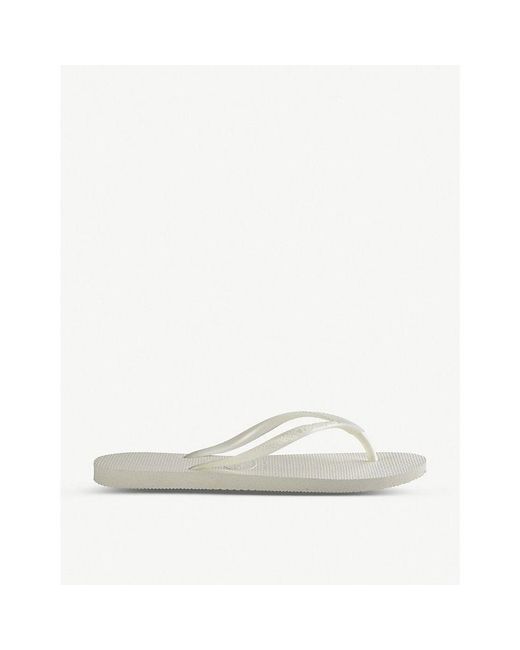 Havaianas White Slim Rubber Flip-Flops