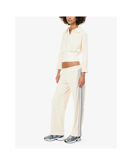 Ru & Rocka Natural Side-Stripe Towelling Jogging Bottoms