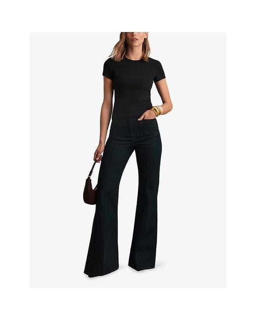 Reiss Black Jolie Slim-Fit Cotton-Jersey T-Shirt