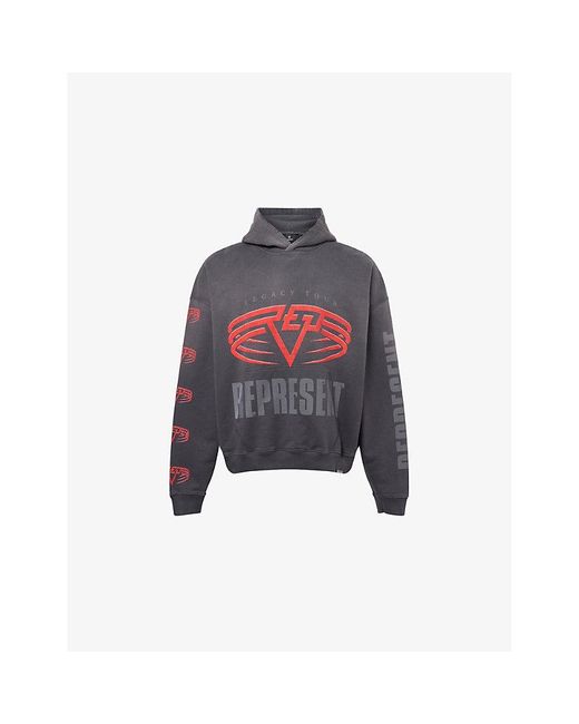 Represent Multicolor Legacy Tour Graphic-Print Reversible Cotton-Jersey Hoody for men