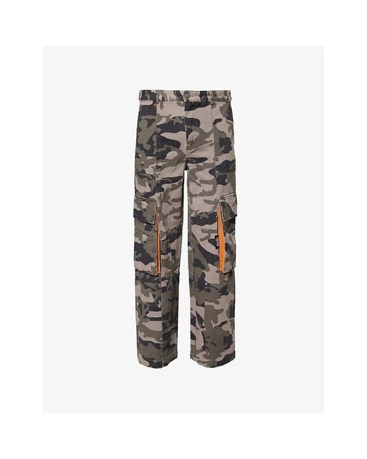 Trapstar Straight-Leg Cotton Cargo Trousers in Gray for Men | Lyst