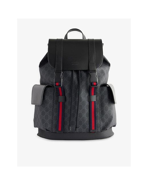 Gucci Black Jumbo gg Canvas Backpack for men