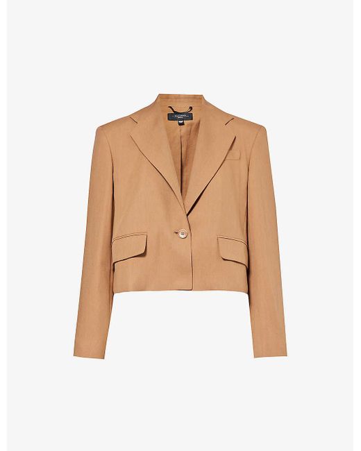 Weekend by Maxmara Natural Cantico Cropped Woven Blazer