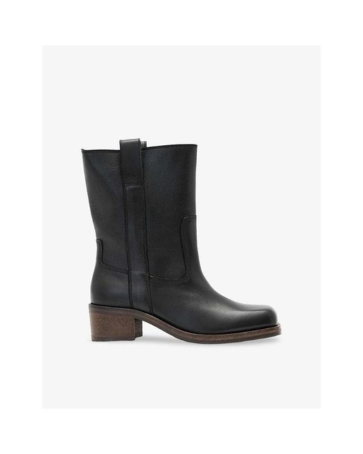 AllSaints Black Terri Leather Boots
