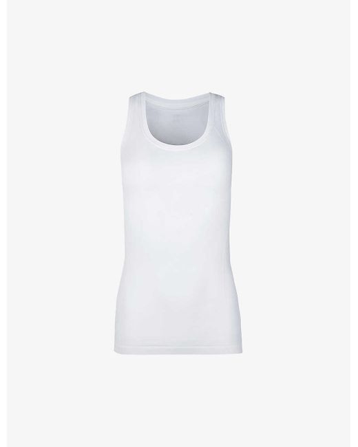 Sweaty Betty White Athlete Seamless Stretch-jersey Vest Top