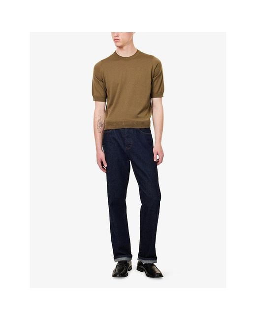 John Smedley Green X Bill Nighy Short-Sleeve Merino Wool Top for men