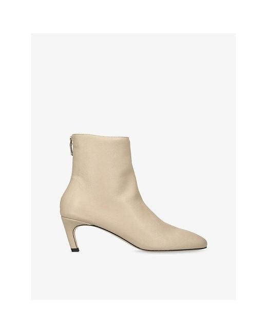 Totême Natural Soft Leather Heeled Ankle Boots