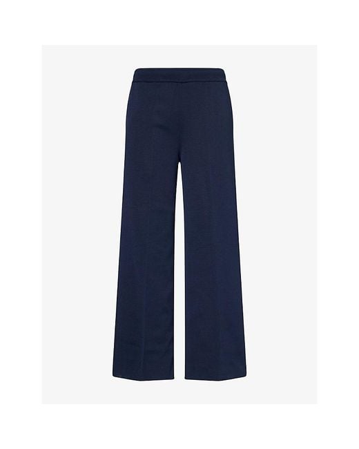 CFCL Blue Soft Milan Semi Wide-Leg Knitted Trousers