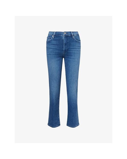 FRAME Blue Le Sleek Straight-Leg Stretch-Denim Blend Jeans
