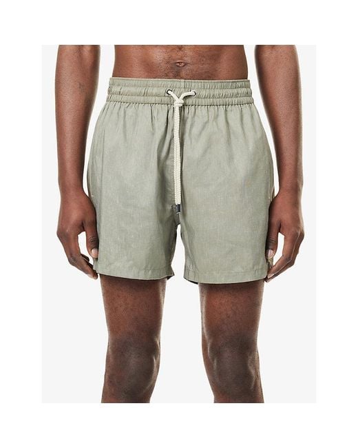 Frescobol Carioca Gray Rio Linen-Blend Swim Shorts for men