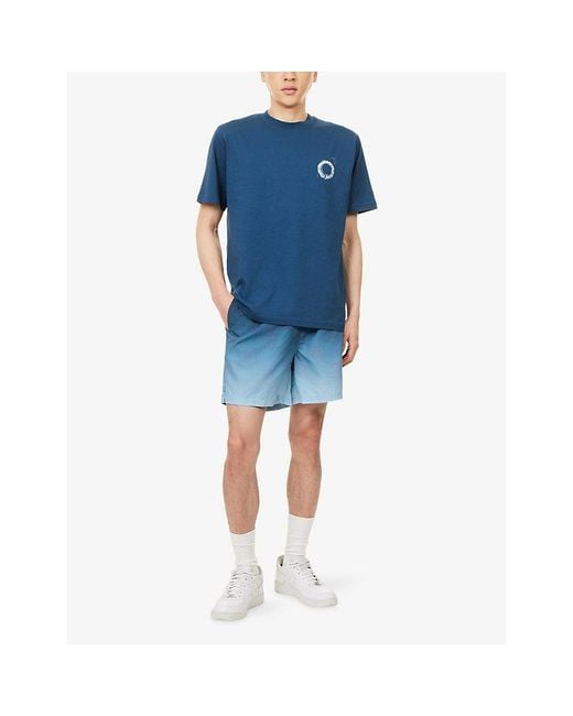 Daily Paper Blue Orbit Drift Graphic-Print Cotton T-Shirt for men