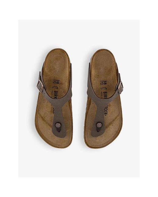 Birkenstock Brown Branded-hardware Faux-leather Thong Sandals