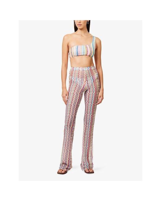 Missoni Pink Flared Zig-Zag Mesh Trousers