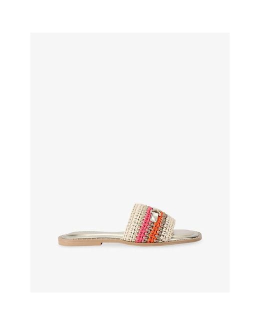 Carvela Kurt Geiger Pink Nola Mule Woven Sandals