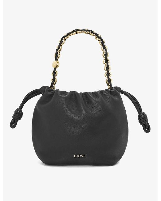 Loewe Black Flamenco Mini Leather Clutch Bag