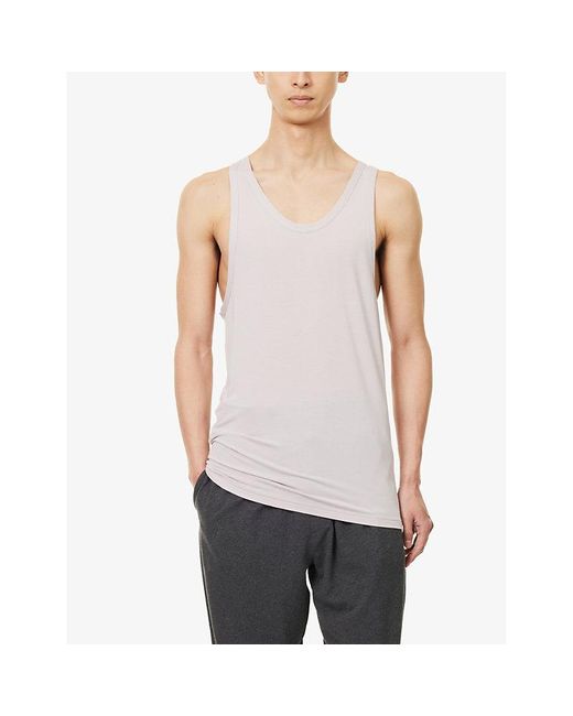 Calvin Klein Pink Scoop-neck Relaxed-fit Stretch-recycled Modal Top X for men