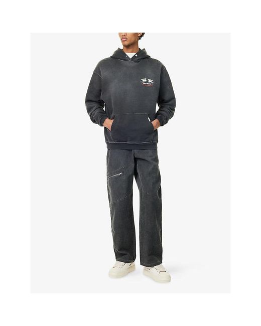 Represent Black 24 Hour Service Logo-Print Cotton Hoody for men