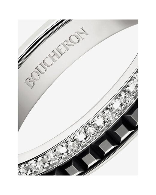 Boucheron White Quatre Edition 18Ct- And 0.24Ct Diamond Wedding Band for men