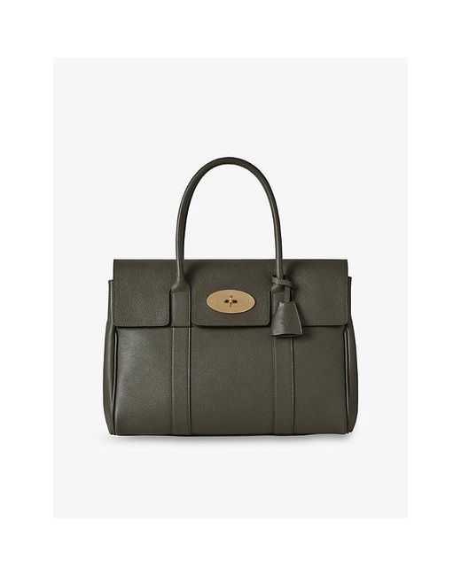 Mulberry Green Bayswater Leather Tote Bag