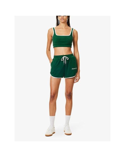 4th & Reckless Green Ella Logo-embroidered Woven Shorts