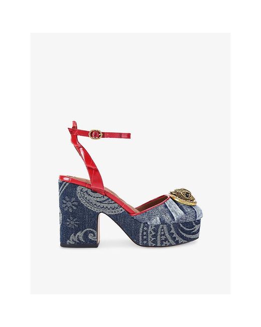 Kurt Geiger Blue Chelsea Platform Heels
